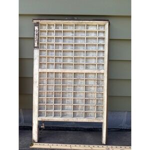 Vintage Ludlow Wooden Printers Type Tray Letterpress Drawer White Display Case